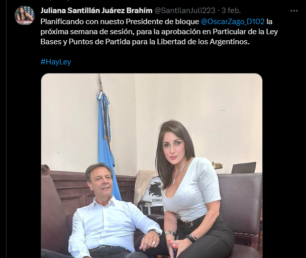diputada Juliana Santillán cocaína